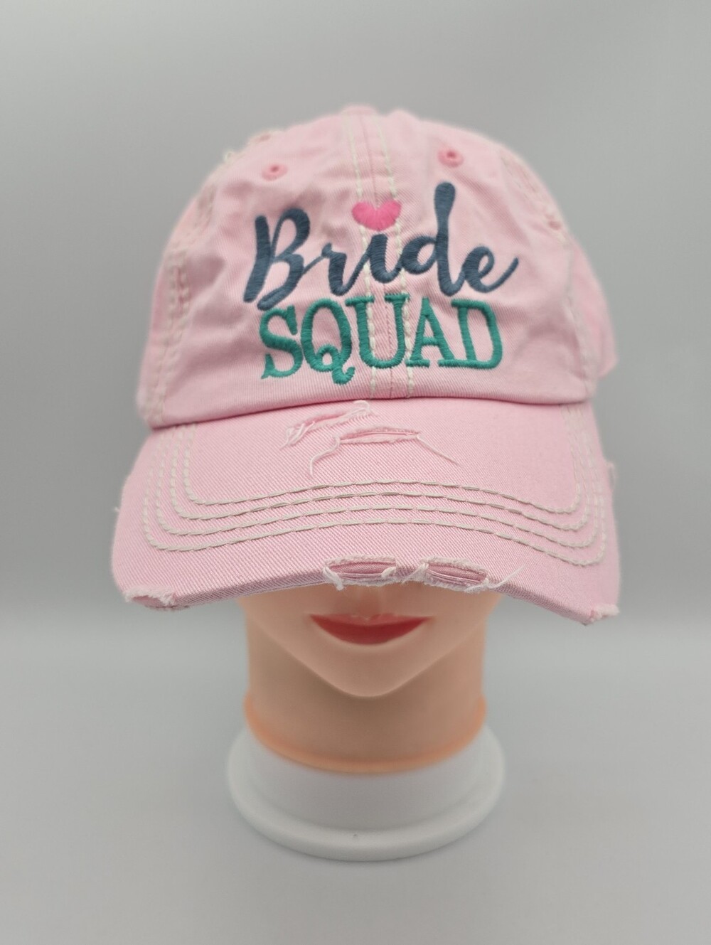 Women's KBEPTHOS Vintage Pink Bride Squad Cotton Distressed Adjustable Hat